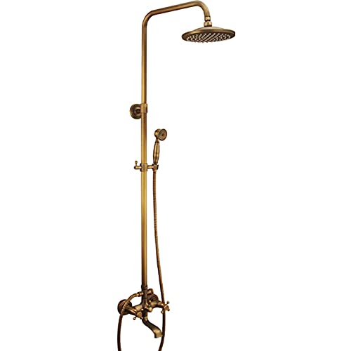 Ensemble de douche en laiton antique avec pomme de douche effet de pluie de 8 pouces