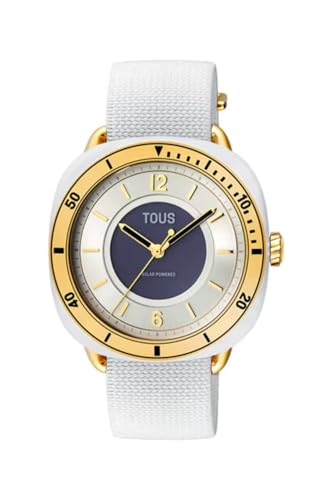 Montre TOUS femme Osier céramique blanche montre quartz analogique avec bracelet nylon blanc