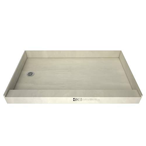 Tile Redi USA P3048L-PVC-13x6-4.5-4.5 Redi Base Single Curb Shower Pan with Left Drain, 30" D x 48" W