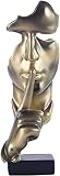 Silence is Golden Thinker Statue - Handmade Creative Abstract Keep Silent Figurine ,Creative Room Ho