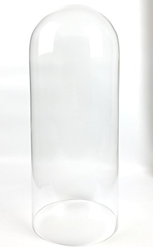 EMH - Campana de cristal circular, soplado hecho a mano, 60 x 25 cm