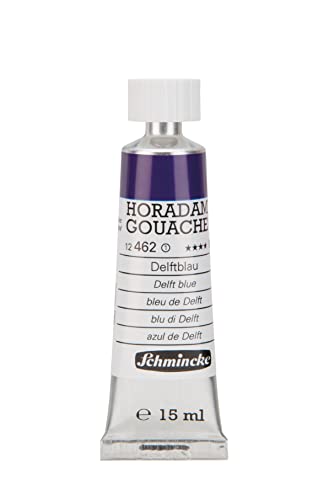 Schmincke - HORADAM® Gouache, Delft blue, 462, 15 ml, finest gouache color, highest concentration of pigments, luminosity and depth of color