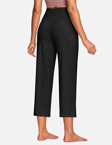 Image of ISEEGZ 15 inch / 18 inch / 21 inch / 25 inch Capri Pants for Women High Waist with Pockets Women's Capris Workout Yoga Pants Loose Straight Leg
