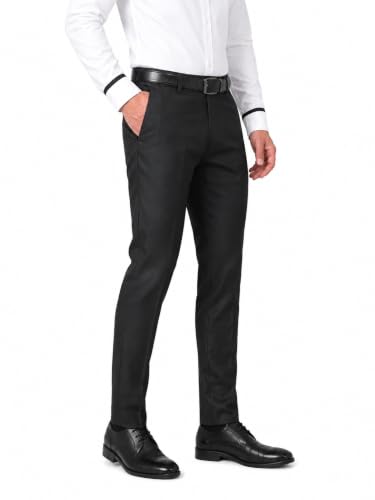 Image of Men's Slim Fit Formal Trousers | Office & Business Wear | Men's Solid Formal Pants (256)