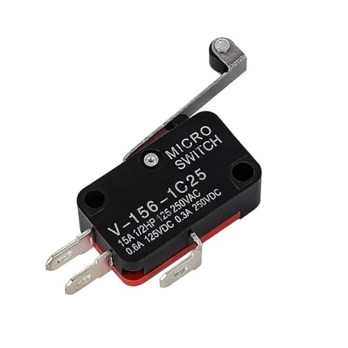 10 microinterruptores de palanca larga CA 250 V 15 A V-156-1C25 SPDT Microinterruptor de palanca de rodillo