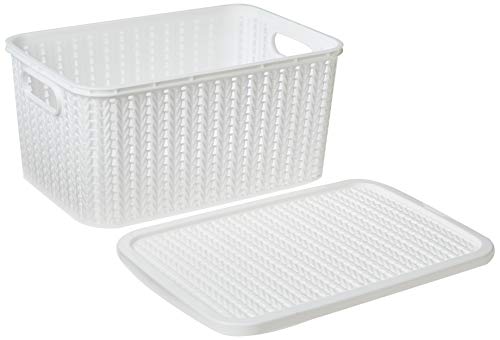 Plasútil 008647 - Caixa 4,7 L com Tampa Trama, Branco