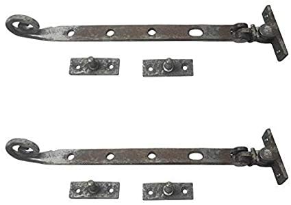 Adonai Hardware Lachish Antique Cast Iron Window Casement Stay (10 Inch x 2 Pack, Natural Iron Unlacquered)