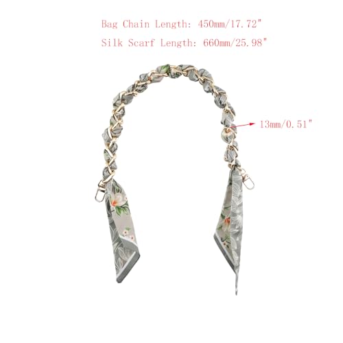 Image of Silk Scarf Purse Chain Strap Handbag Handle Replacement Elegant Bag Decoration for Ladies Bag