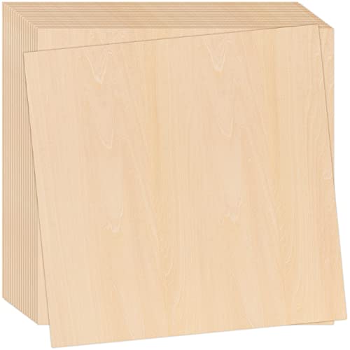 MUKLEI 18 pezzi 300 x 300 x 2 mm Fogli di legno di tiglio, pannello di compensato sottile, fogli di legno di tiglio grezzo Fogli di compensato quadrati per modelli fai da te