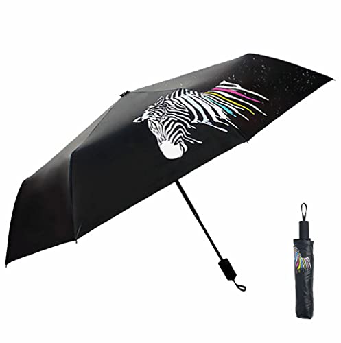 LZYMSZ CHRISLZ Paraguas de Cebra,Agua Creativa Cambiar Color Sombrilla,Goma Negra Cebra Paraguas Tres Paraguas Plegable (Zebra) Cover