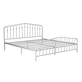 Novogratz Bushwick Metal Bed, King, White