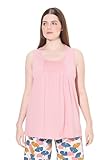 Ulla Popken Damen große Größen Übergrößen Plus Size Pyjama Shirt Sleeveless Pintucks