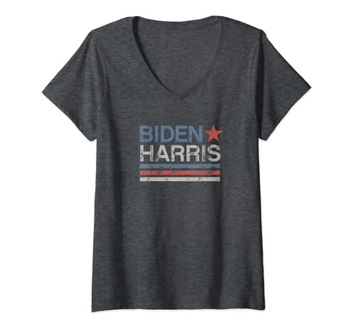 Donna 2024 Biden Harris Retro Design Vintage Biden Harris 2020 Maglietta con Collo a V