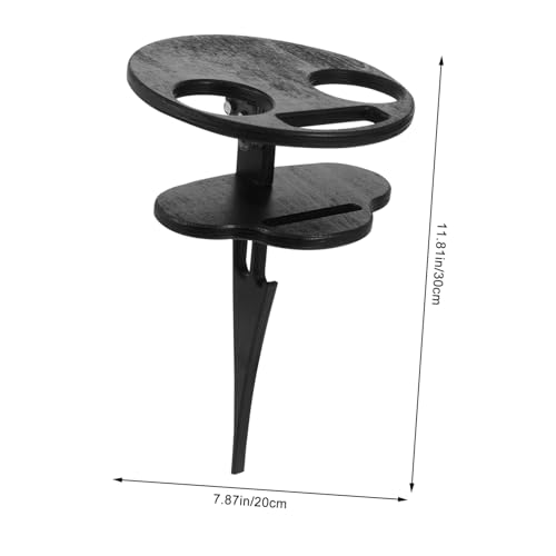 Table pliante portable ronde avec support en verre robuste - 4