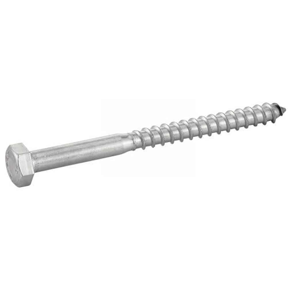 10 Vis à Bois Tête Hexagonale Tirefond 16 x 160 mm - DIN 571 - NFE25-607 - UNI 704 - Inox A2 - D-Work