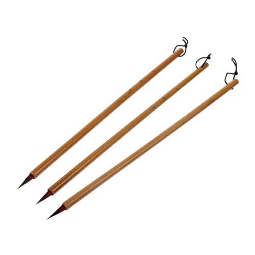 Uonlytech 3Pcs Professional Chinese Calligraphy Brush for Writing Painting and Watercolor Durable Ink Pens for Beginners and Students Fine Workmanship for Artistic Practice