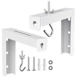 GATHINESS Soporte de Pared Gancho Ajustable para Pantalla de Proyector en Acero Blanco en Forma de L para Colgar Pantalla , Adecuado para Hogar y Oficina