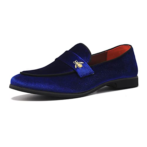 Image of FLQL Men's Luxury Penny Loafer Slip-On Velvet Shoes Party Dancing Shoes Suede Wedding Shoes Plus Size 7-13