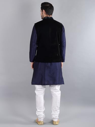 Image of Uri and MacKenzie Men's Silk Blend Kurta Pajama with Designer Ethnic Nehru Jacket /Modi Jacket