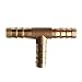 Ginode 5Pack Brass Hose Barb Tee, 1/4" Hose ID Barbed, 3-Way Tee Brass Fuel Hose Fitting, Coupler Adapter for Fuel Gas Water