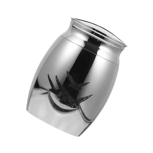 TOYANDONA Urna para Cenizas de Mascotas Pequeña de Acero Inoxidable Tapa Desenroscable Tanque para Cenizas de Perros y Gatos Caja Resistente Oxidación para Sala y Dormitorio