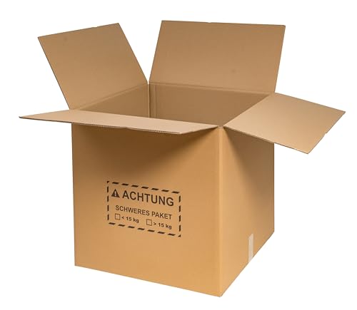 karton-billiger Caja de cartón plegable de 60 x 60 x 60 cm, 2 ondulaciones, 30 kg, resistente, DHL, DPD, GLS, UPS, Hermes 600 x 600 x 600 mm, 5 unidades