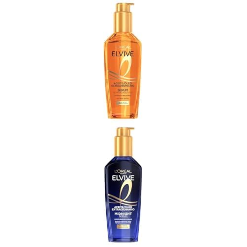 Pack L'Oréal Paris Aceite Tratamiento Sublimador Para El Cabello, Para Todo Tipo de Pelos, Elvive Aceite Extraordinario, 100 ml + L'Oréal Paris Elvive Aceite Extraordinario Serum Multiusos
