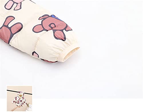 Toddler Kids Baby Boys Girls Cartoon Letter Bear Ears Coats Hooded Padded Outwear Winter Warm (Yellow, 12-18 Months)2