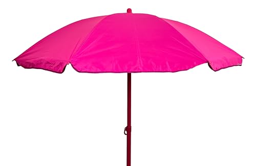 LIFE IS Ombrellone mare da spiaggia 180 cm,8 stecche colorate. Palo 32/35 mm colorato.Tessuto Nylon con spalmatura in argento interna. Fuxia