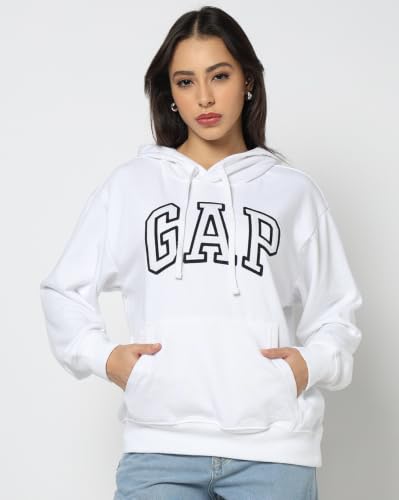 Image of Gap Women Graphic Printed Relaxed Fit Full Sleeve Hoodie