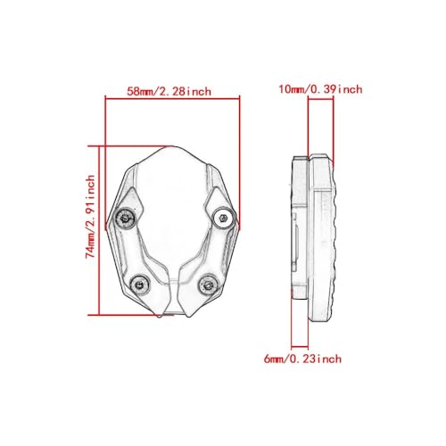 Plaque support CNC rouge haut de gamme pour béquille YA&MAHA NMAX - 6