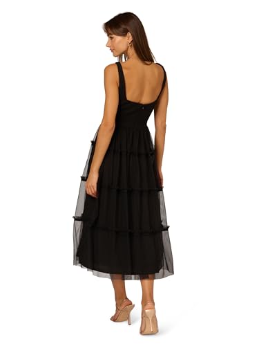 Adrianna Papell Women's Knit and Mesh Midi Dress2