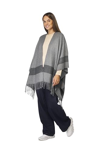 Image of Women's Shawl Wrap Poncho Ruana Cape Cardigan Sweater Open Front for Fall Winter Spring