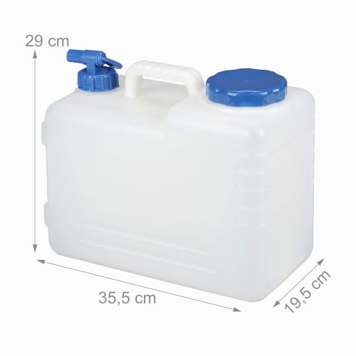 Miniatura 4 de Relaxdays Bidón, Purgador Y Tapa De Rosca, Agua Potable, Sin Bpa, 15 Litros, Blanco, Transparente