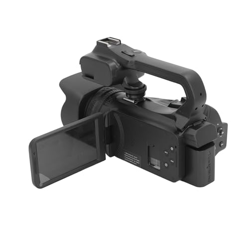 Videocamera 4K, Videocamera per con Visione Notturna Wi-Fi, Zoom Digitale 64MP 18x, Fotocamera per Vlog con Touch Screen da 4 Pollici con Microfono, Luce di Riempimento