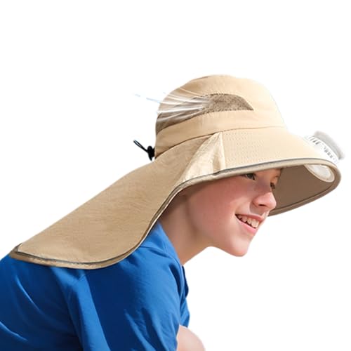 Chapeau ventilateur solaire anti-UV à large bord pour l'été