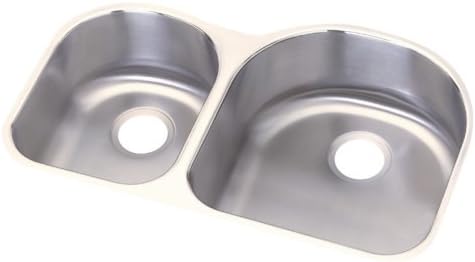 Elkay RUD3119D8DGLH Revere Undermount 31-by-19-by-8 Inch Double Bowl Stainless Steel Kitchen Sink