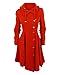 Tomwell Manteau Manches Longues pour Femmes Vestes Trench Coat Hiver Chaud Jacket Long Parka Overcoat Peluche Blouson Slim A Rouge L