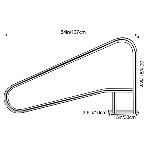 Pool Haltegriff Bogen Schwimmbad-Handlauf für Inground-Pool Silber 304 Edelstahl-Pool-Sicherheits-Handlauf mit Schnellspannsockel und Zubehör für Spa-Club, Garten-Hinterhof-Pools – Bild 3