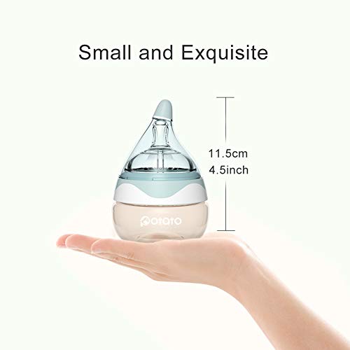 Potato Breast Milk Baby Bottles For Newborn Baby Ppsu Anti Colic Infant Bottles Wide Neck Breast-Like Nipple Slow Flow Breastfeeding Toddler Bottles-2Pack  thumb #3