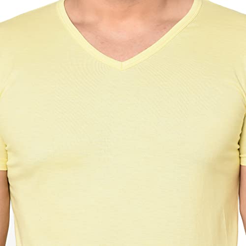 Image of Men's Cotton Blend Half Sleeve V Neck Tshirt
