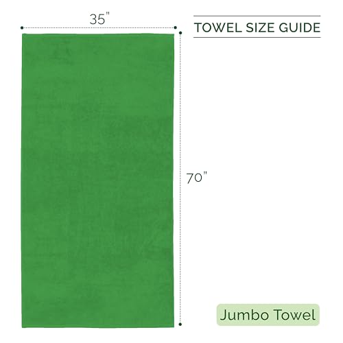 Image of Elegant Comfort Three Line Popcorn Towel Set for Bathroom 35 x 70 inches, Premium Hotel Quality 1-PACK Jumbo Towels, 100% Turkish Cotton,Soft and Durable, Quick Dry and Highly Absorbent, Emerald Green
