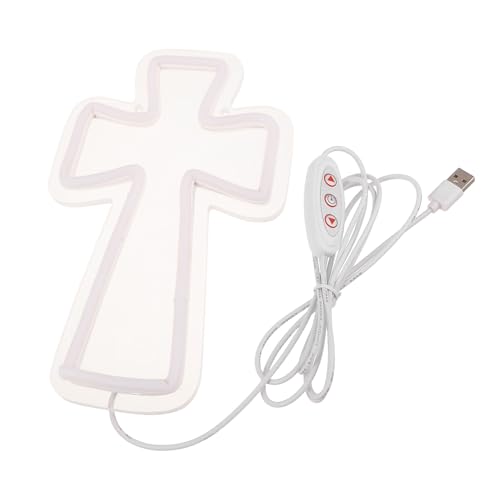 Letrero de neón Cruz de Jesús, luz LED cálida que inspira fe y paz en festivales espirituales