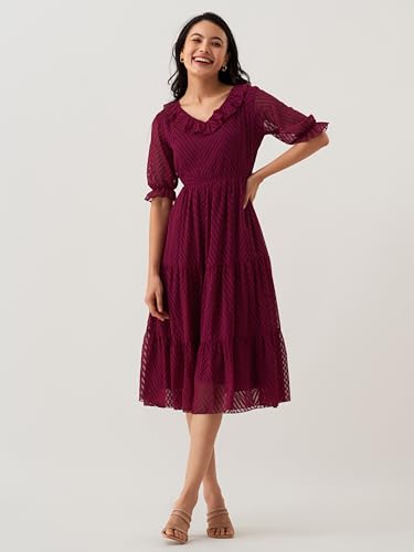 Image of AASK Dress for Women One Piece Kurta Set Tops Knee-Length Fit And Flare Dresses