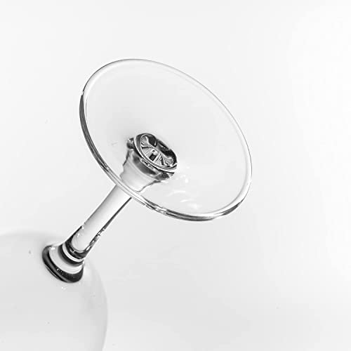 Image of bellemax 470ML Round Wine Glasses | Crystal Clear Stem Wine Glasses for Red Wine, White Wine, Champagne, Cocktails & Mocktails | Elegant Drinking Glasses for Home Set of 2
