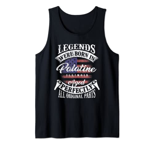 Legends Were Born In Palatine Illinois Vintage Birthday Camiseta sin Mangas