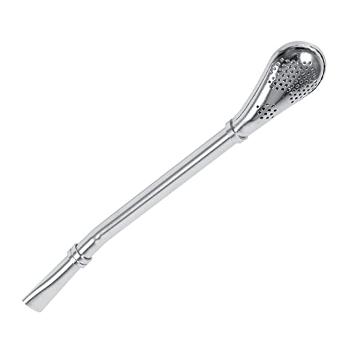 Fyearfly Cuillères à Paille en Acier Inoxydable, Cuillère Paille Réutilisable, Yerba Mate Bombilla,Pailles en Métal Réutilisables Pour Jus Smoothies