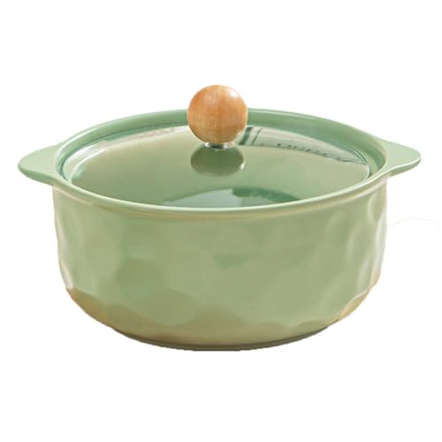 Eleeonora Zuppiera con Coperchio in Ceramica,Zuppa con Coperchio per Casseruola,Pentola per Zuppa in Ceramica Manico,Antiscivolo E Isolamento Termico,Adatto A Lavastoviglie