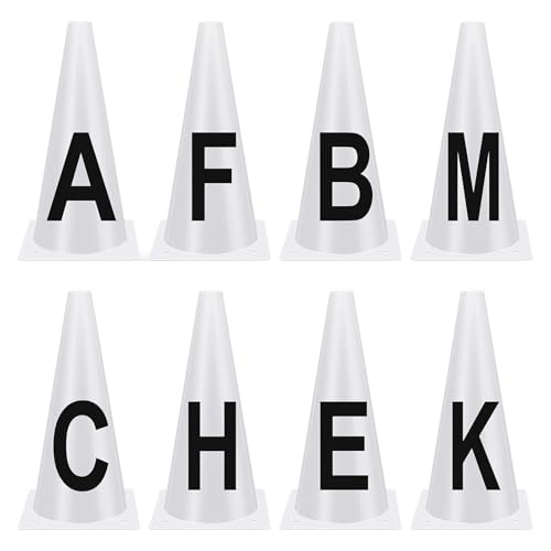 Bahnpylone Bahnpunkte für Dressurviereck, 8 Stück Dressur Viereck Buchstaben, Dressurbuchstaben Reitplatz, Dressurmarkierung für Pferdedressur, Markierungskegel für Reitsportler und Veranstaltungen