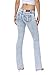 WAISUNZLM Women's Super Low Rise Stretchy Flared Jeans Slim Fit for Flattering Silhouette Bootcut Denim Pants Light Blue
